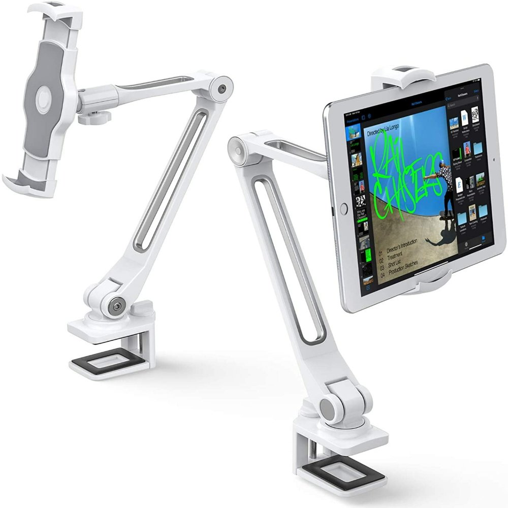 white tablet stand